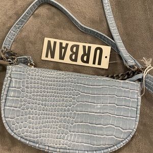 Baby Baguette Faux Leather Crossbody Bag